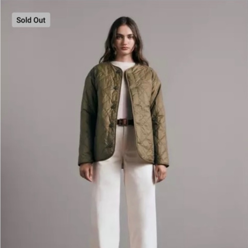 Rag & Bone Brielle Nylon Quilted Reversible Liner, Army Green (XS / TP)